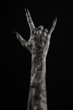 Kara ölüm, yürüyen ölüler zombi Tema, halloween Tema, zombi eller, izole, siyah arka plan, ölüm, mumya el, el, el eller şeytanın siyah çivi, canavar eller