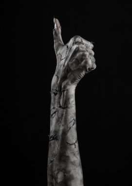 Kara ölüm, yürüyen ölüler zombi Tema, halloween Tema, zombi eller, izole, siyah arka plan, ölüm, mumya el, el, el eller şeytanın siyah çivi, canavar eller