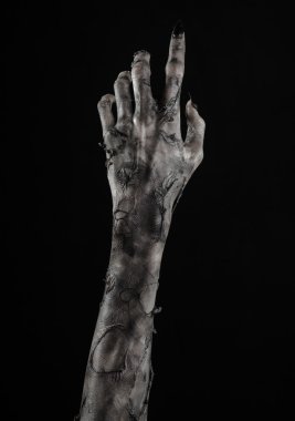 Kara ölüm, yürüyen ölüler zombi Tema, halloween Tema, zombi eller, izole, siyah arka plan, ölüm, mumya el, el, el eller şeytanın siyah çivi, canavar eller
