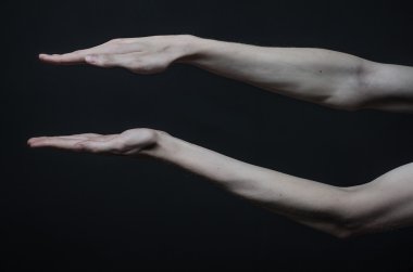 Gotik korkunç Halloween Tema: ince elleri ölüm