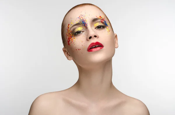 Makeup skönhet flicka — Stockfoto