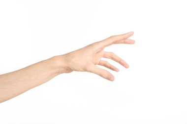 El jestleri Tema: insan eli Studio beyaz arka plan üzerinde izole hareketleri gösterir