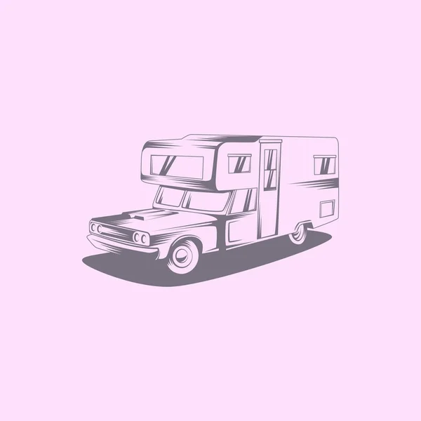 Camping design logo de voiture. Illustration vectorielle automatique Ttavel — Image vectorielle