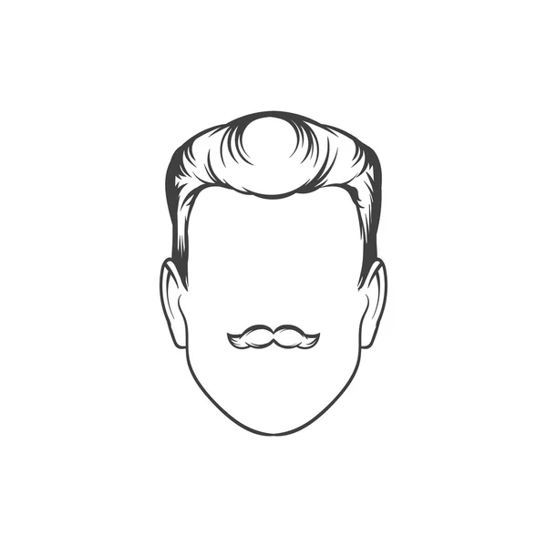 Corte de cabelo de homem. Ilustração vetorial desenhada à mão. Mans penteado — Vetor de Stock