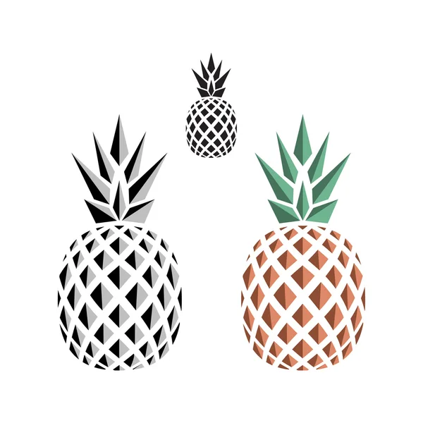 Design de logotipo plana de abacaxi — Fotografia de Stock