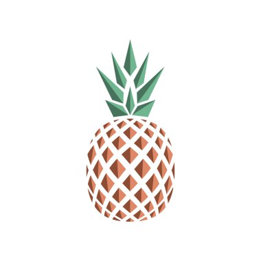 vektör düz logo tasarımı ananas.