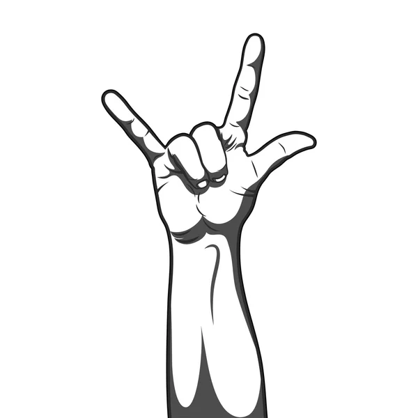 Panneau main dans le rock and roll — Image vectorielle