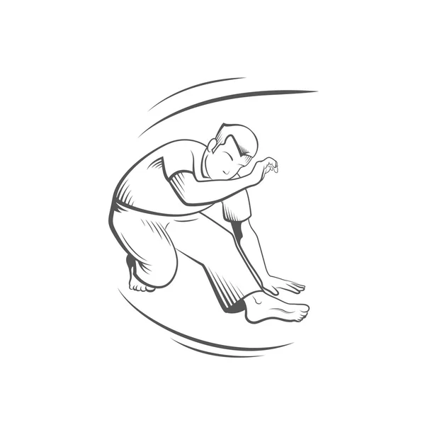 Capoaira movement vector illustration. capoeira dencer show how to do esquiva — Stock Vector