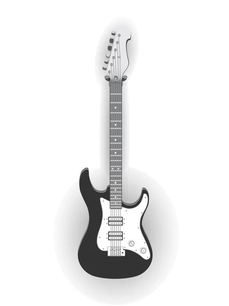 Elektro gitar beyazda izole — Stok Vektör