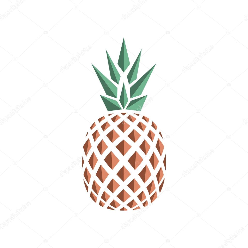 Vector flat logo design of pineapple collorful variation