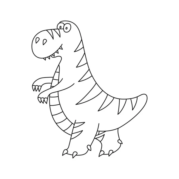 Dinosaurus yang lucu. Dino Tyrannosaurus Rex. Ilustrasi vektor gambar tangan - Stok Vektor