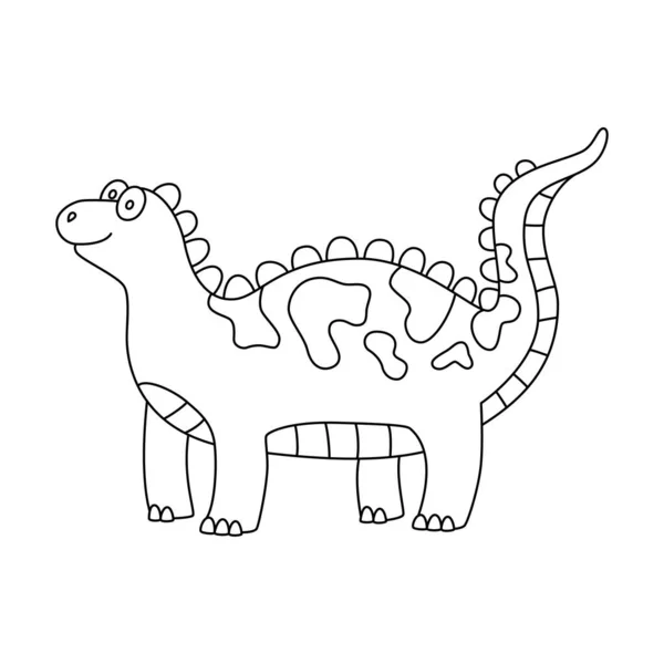 Lindo dinosaurio. Dino dibujado a mano. Ilustración vectorial — Vector de stock