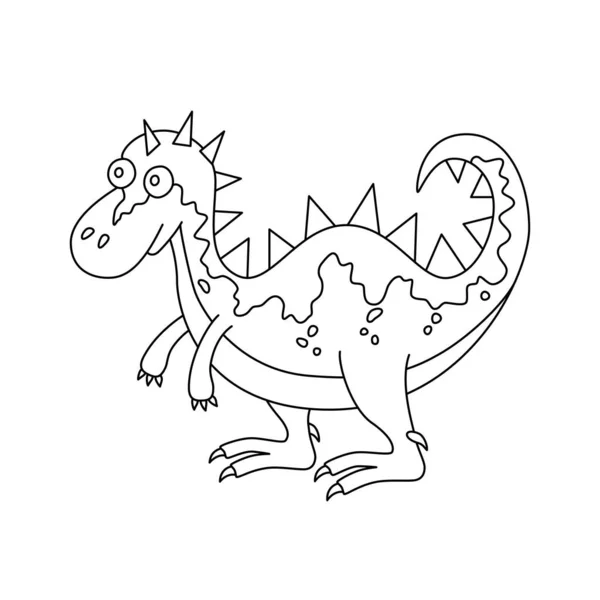 Niedlicher Dinosaurier. Handgezeichneter Dino. Vektor-Illustration im Doodle und Cartoon-Stil — Stockvektor