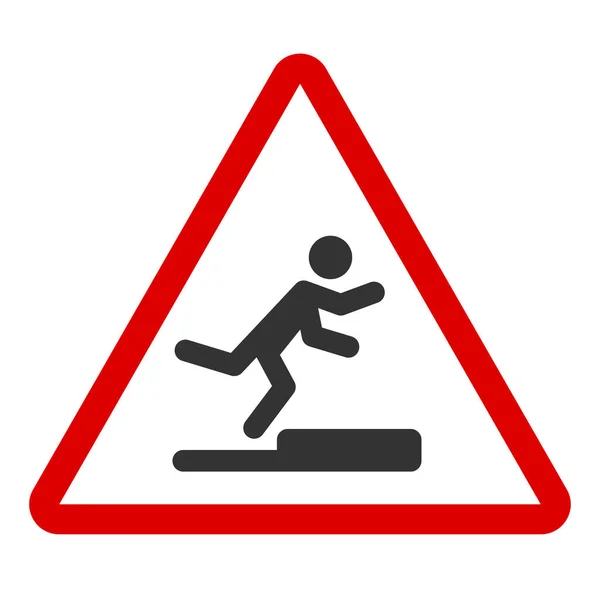 红色三角形的人像被打破了.危险的警告信号。危险的绊脚石小心你的脚牌 — 图库矢量图片