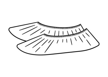 Ayakkabı kılıfı. Koruyucu tıbbi kılıflar. İzole vektör illüstrasyonu