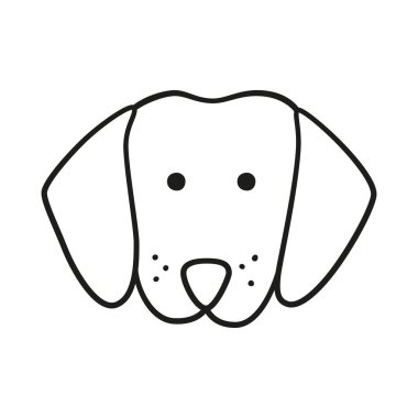 Şirin dachshund suratı. Köpek kafası ikonu. El çizimi izole vektör çizimi