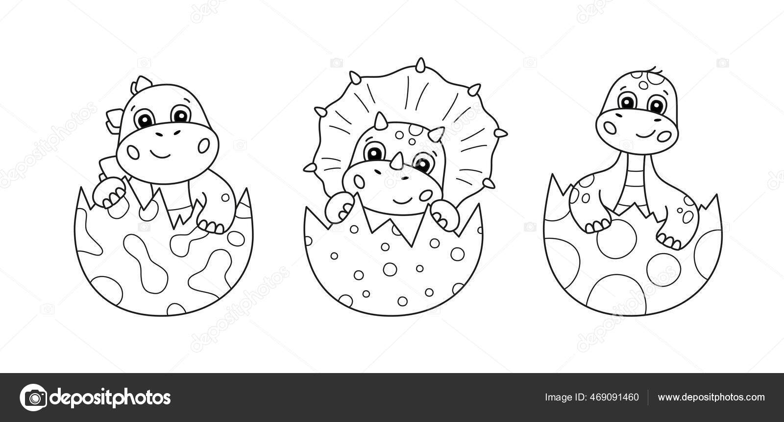 Desenhos para colorir de desenho de um bebê estegossauro para