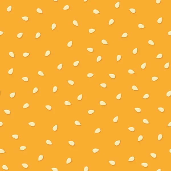 Graines de sésame blanc sur un pain. Modèle sans couture. Top burger avec des graines de sésame. Illustration vectorielle sur fond couleur — Image vectorielle