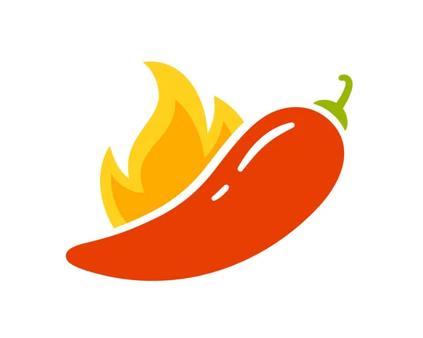 Spice level marks - spicy, hot or extra hot. Red chili pepper and flame. Symbol of pepper with fire. Chili level icon. Vector illustration isolated on white background — Stock Vector