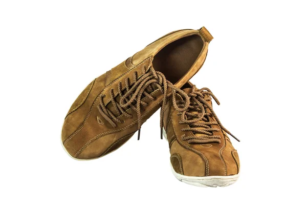 Обувь из коричневой замши — стоковое фото