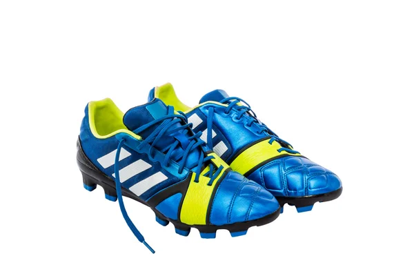 Chaussures de football en cuir bleu — Photo