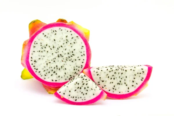 Dragon Fruit Geïsoleerd Tegen Witte Achtergrond — Stockfoto