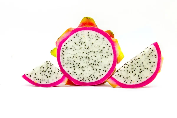 Vivido Vibrante Dragon Fruit Isolato Sfondo Bianco — Foto Stock