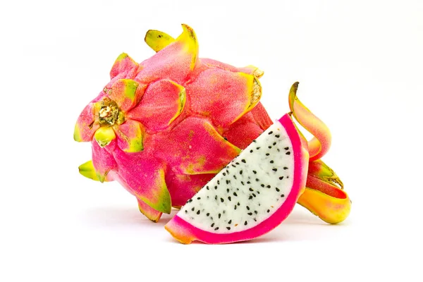 Fruta Dragão Vívida Vibrante Isolada Contra Fundo Branco — Fotografia de Stock
