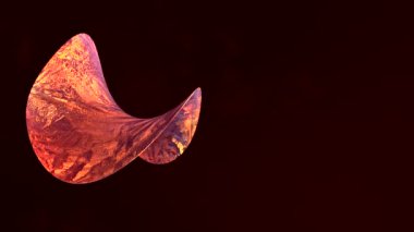 Metalik yüzeyi olan çip şekilli bükülmüş element, 4K