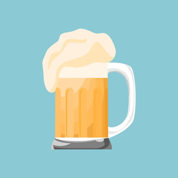 Vereinzeltes Glas Bier Auf Dem Hintergrund Vektor Illustrationsdesign — Stockvektor