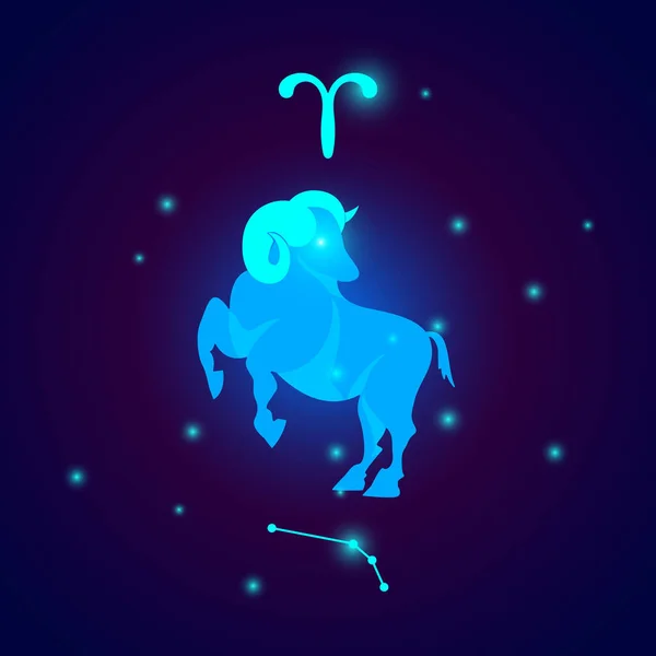 Signo Zodíaco Aries Desenho Ilustração Vetorial — Vetor de Stock