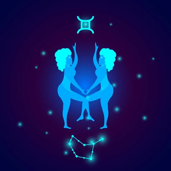 Zodiac Sign Gemini Vector Illustration Design — Stock Vector