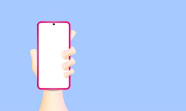 El ele tutuşan akıllı telefon. Vektör illüstrasyonu.