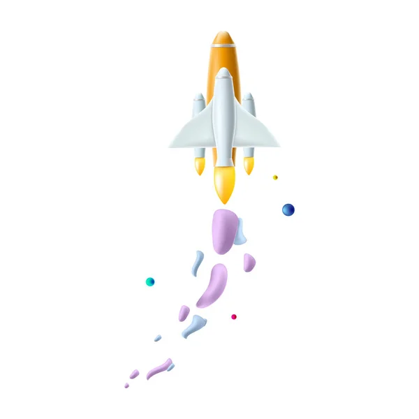 ロケットは白地に隔離された ベクターイラストデザイン — ストックベクタ