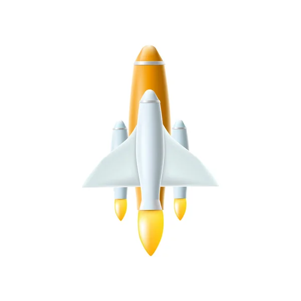 Rocket Isolerad Vit Bakgrund Vektor Illustration Design — Stock vektor