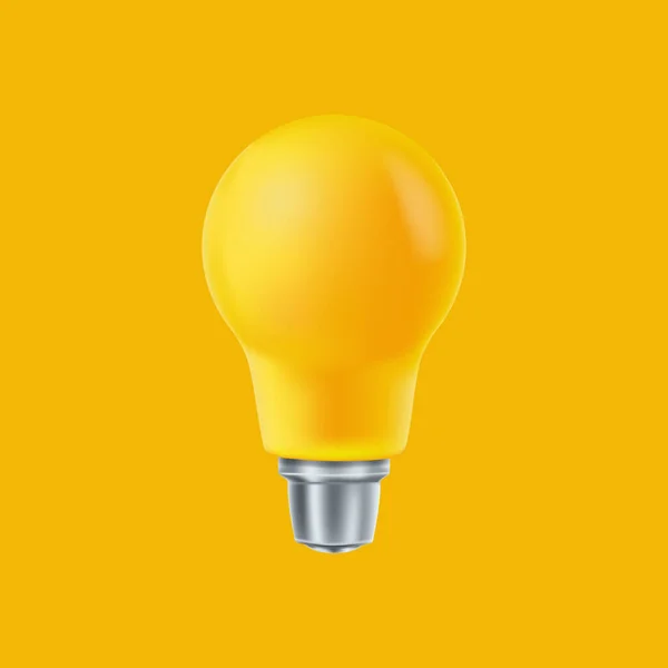 Isolierte Gelbe Lampe Auf Dem Hintergrund Vektorillustration Idee Und Innovationskonzept — Stockvektor