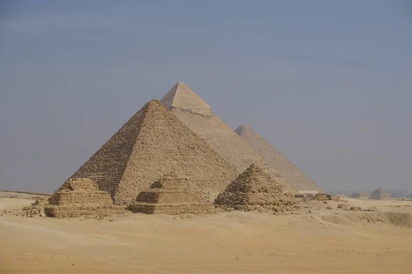 Egypt Cairo - The three main pyramids at Giza and subsidiary pyramids