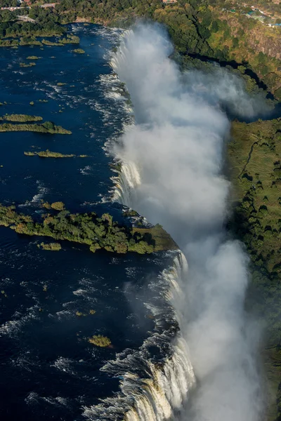 Letecký pohled na Victoria Falls a sprej — Stock fotografie