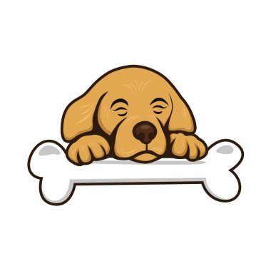 kemik ile sevimli küçük köpek yavrusu