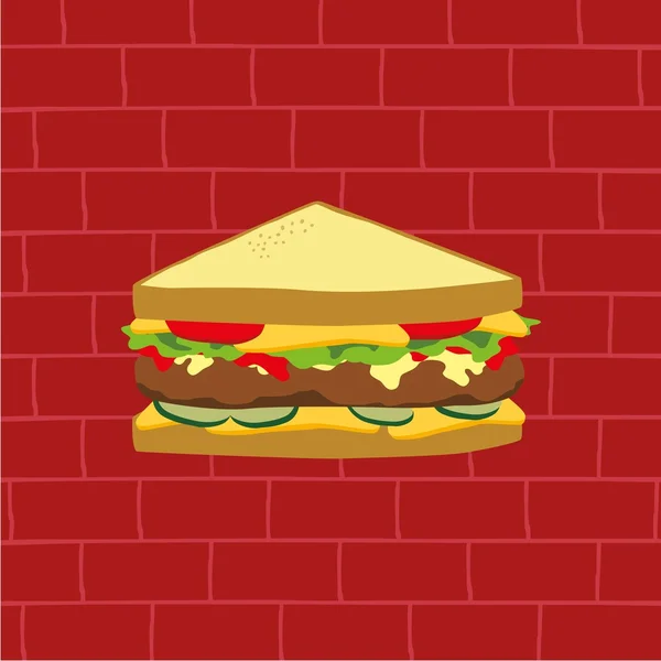 Sandwich - thème fastfood — Image vectorielle