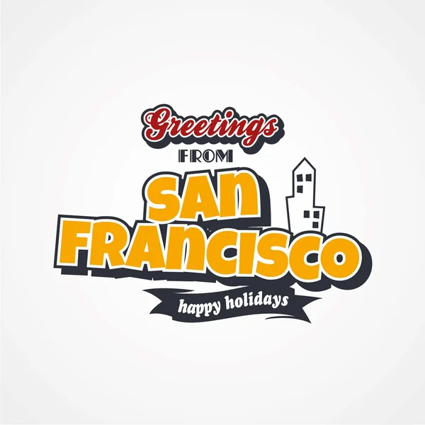 San Francisco Urlaubsgrüße — Stockvektor
