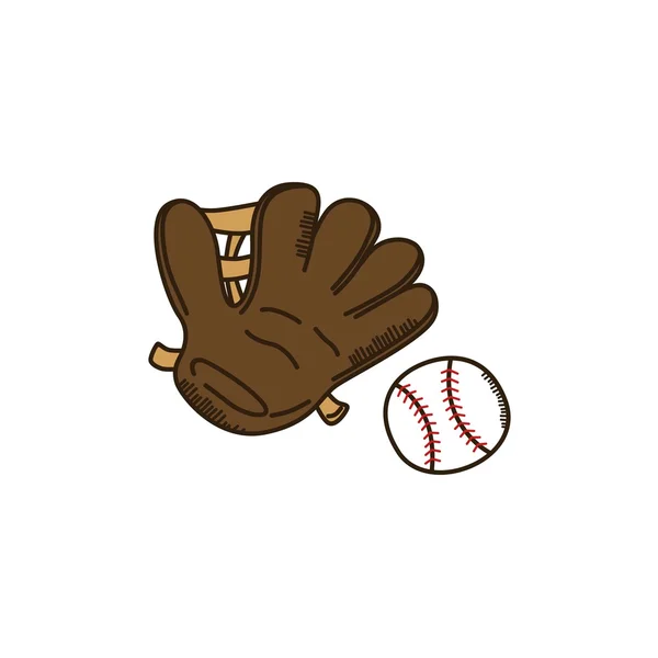 Gant de baseball ligue sport thème — Image vectorielle