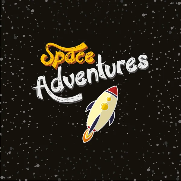 Space rocket adventure — Stock Vector