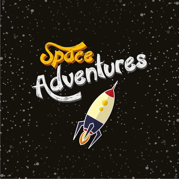 Espace fusée aventure — Image vectorielle