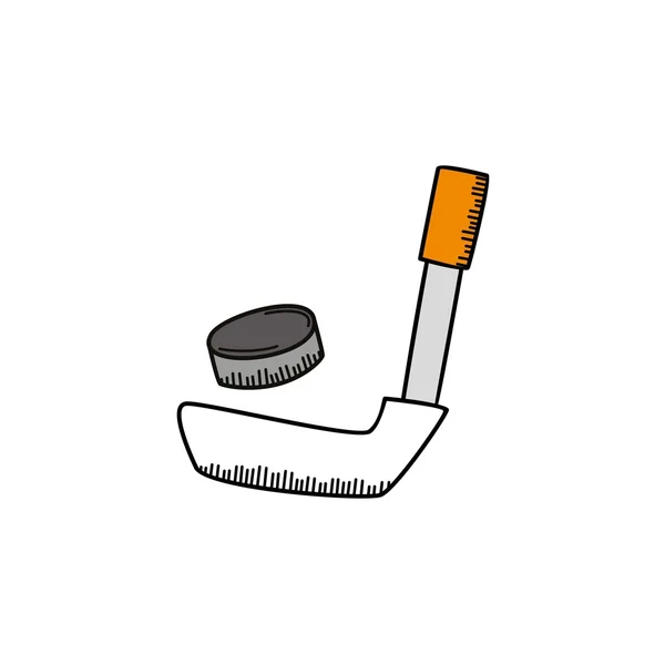 Icono de dibujos animados de hockey sobre hielo — Vector de stock