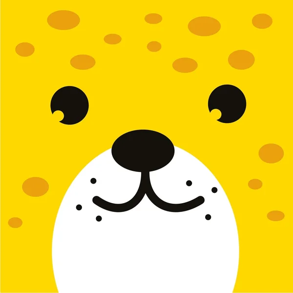 Icono de cara de leopardo cuadrado — Vector de stock