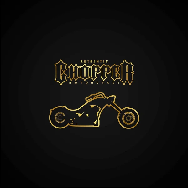チョッパー バイク ロゴタイプ — ストックベクタ