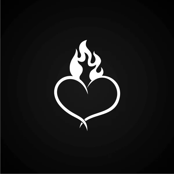 Oheň srdce téma — Stockový vektor