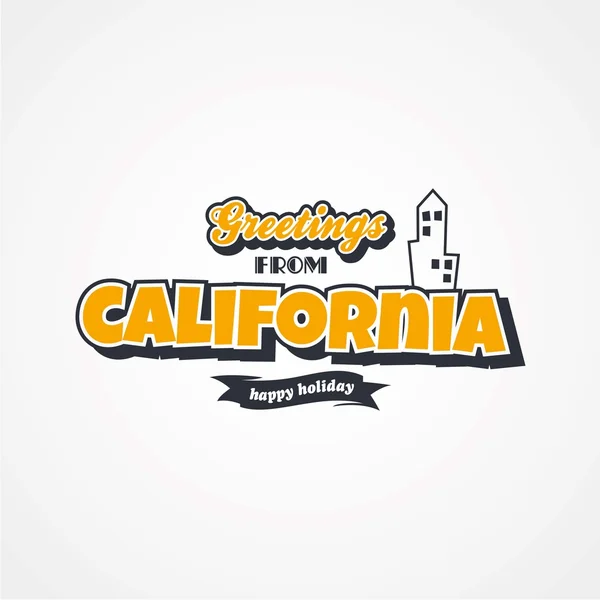 California tatil tebrik — Stok Vektör