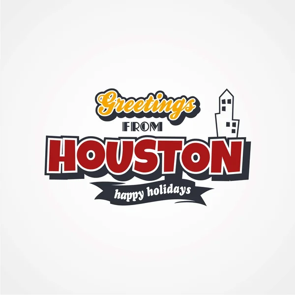 Houston salutations de vacances — Image vectorielle